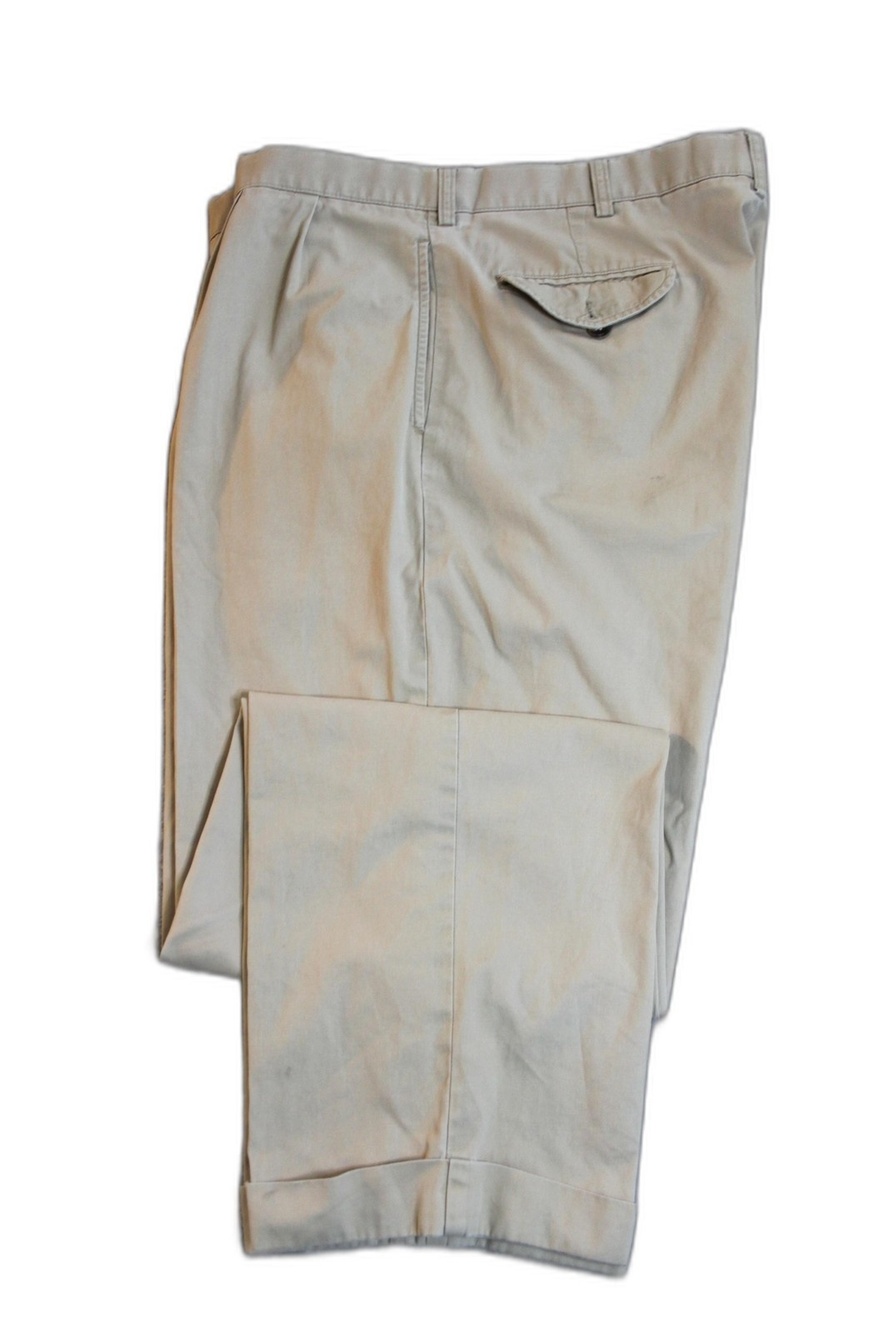 Polo By Ralph Lauren Pants Mens 38x32 Beige Hammond Chino Pleated Classic Fit